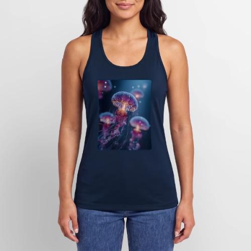 Glowing Jellyfish Deep Sea Design - Women’s Performance Racerback Tank Top