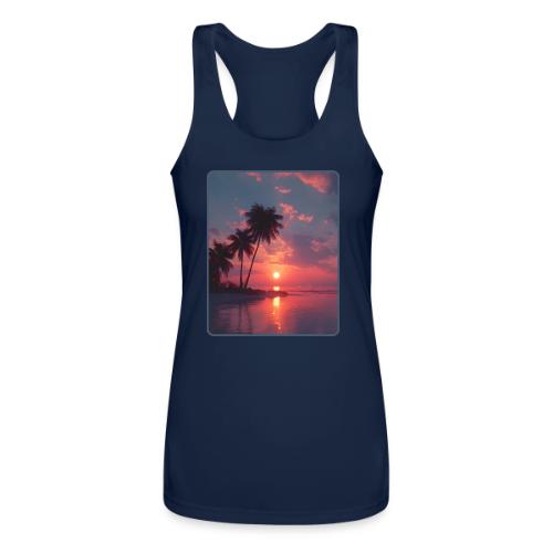 Tropical Sunset Ocean Reflection Design - Women’s Performance Racerback Tank Top