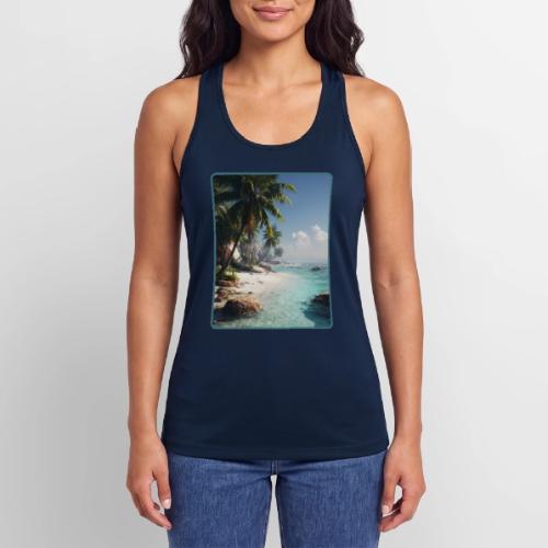Tropical Beach Paradise Palm Design - Women’s Performance Racerback Tank Top