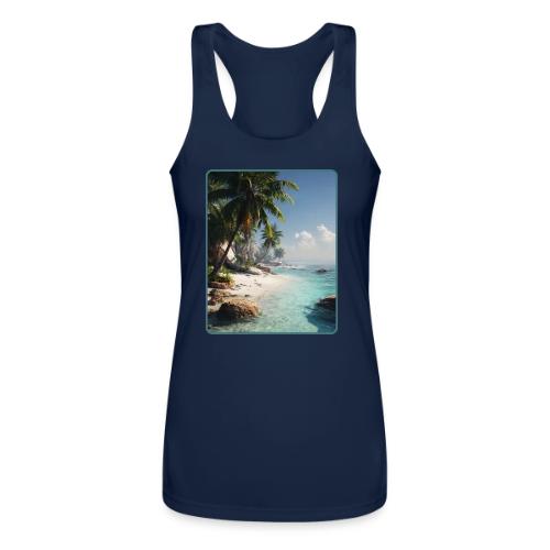 Tropical Beach Paradise Palm Design - Women’s Performance Racerback Tank Top