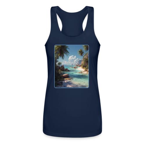 Tropical Island Paradise Ocean Design - Women’s Performance Racerback Tank Top