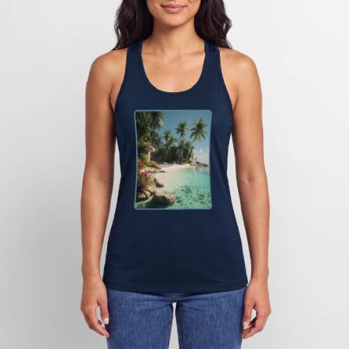 Serene Tropical Beach Floral Design - Women’s Performance Racerback Tank Top