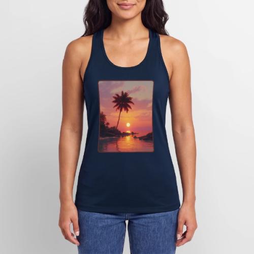 Tropical Beach Sunset Palm Design - Women’s Performance Racerback Tank Top