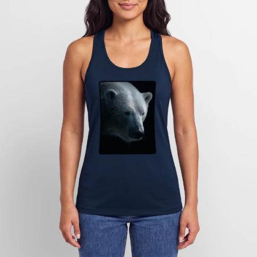 Polar Bear Close-Up Wildlife Design - Women’s Performance Racerback Tank Top