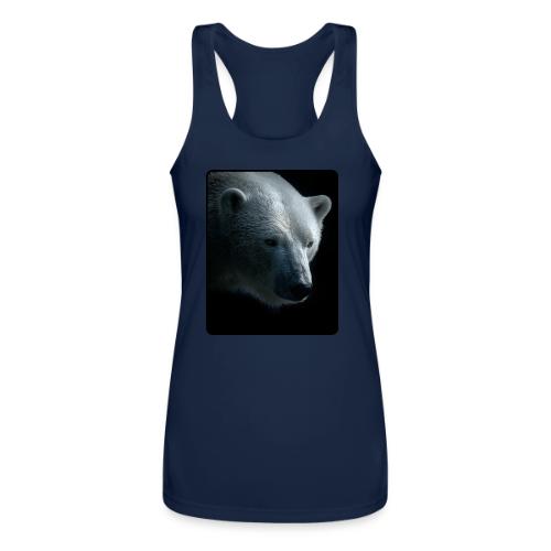 Polar Bear Close-Up Wildlife Design - Women’s Performance Racerback Tank Top