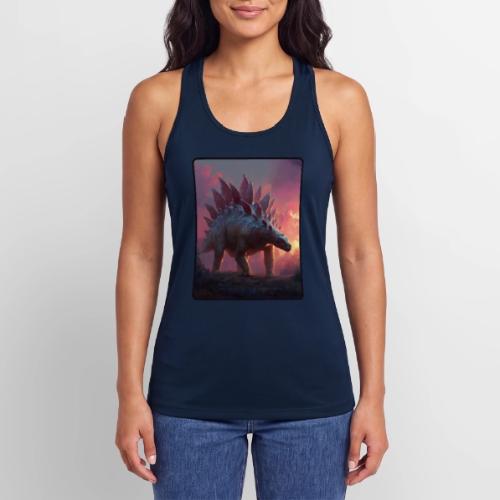 Stegosaurus Sunset Forest Design - Women’s Performance Racerback Tank Top