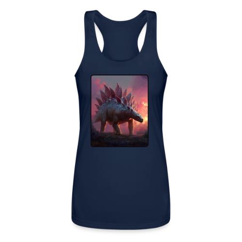 Stegosaurus Sunset Forest Design - Women’s Performance Racerback Tank Top