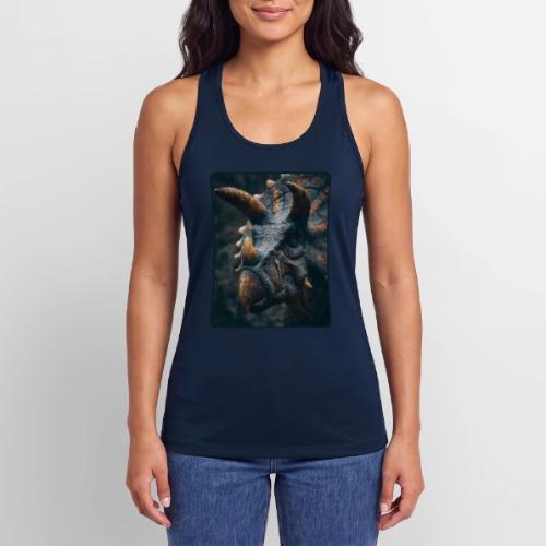 Triceratops Detailed Portrait Design - Women’s Performance Racerback Tank Top