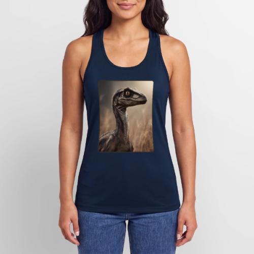 Velociraptor Feathered Portrait Design - Women’s Performance Racerback Tank Top