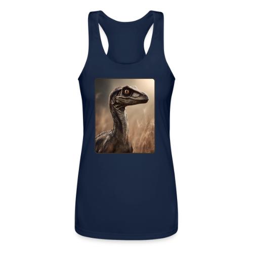 Velociraptor Feathered Portrait Design - Women’s Performance Racerback Tank Top
