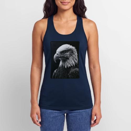 Black White Bald Eagle Design - Women’s Performance Racerback Tank Top
