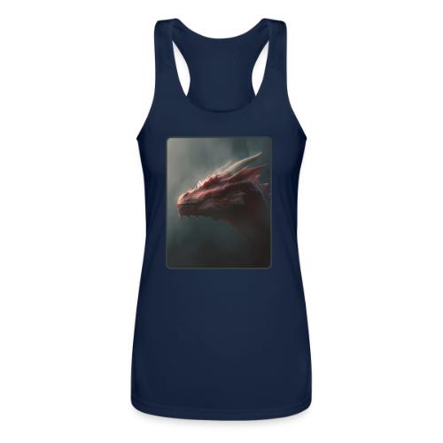Red Dragon Fog Portrait Design - Women’s Performance Racerback Tank Top