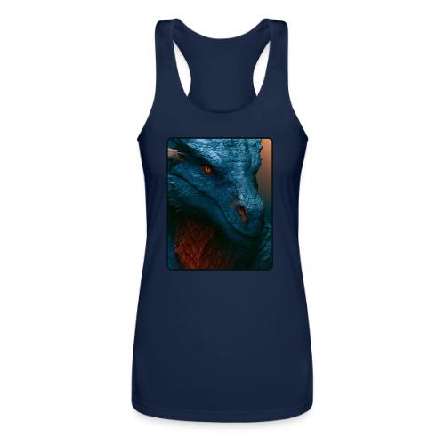 Turquoise Dragon Fire Eye Design - Women’s Performance Racerback Tank Top