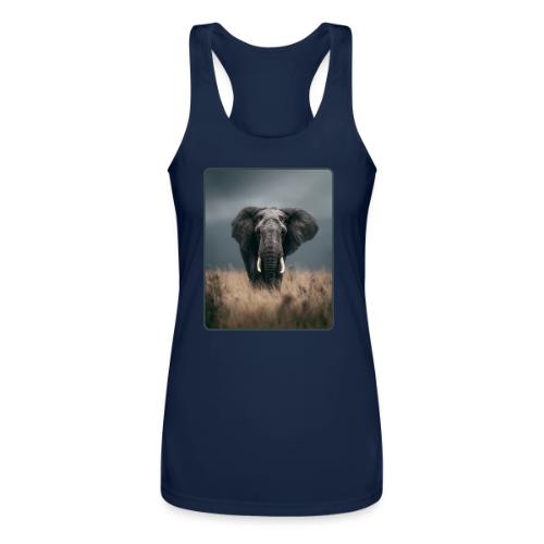 Majestic African Elephant Portrait Design - Women’s Performance Racerback Tank Top