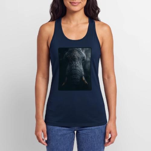 Shadow Elephant Intense Eyes Design - Women’s Performance Racerback Tank Top