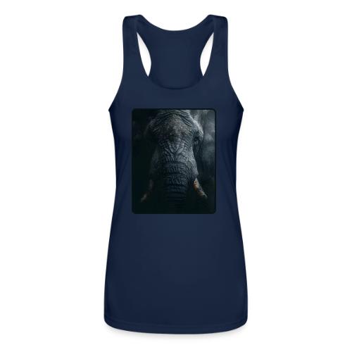 Shadow Elephant Intense Eyes Design - Women’s Performance Racerback Tank Top