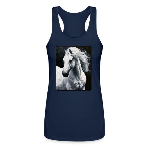 White Horse Oil Painting Design - Women’s Performance Racerback Tank Top