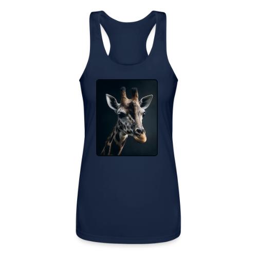 Majestic Giraffe Artistic Portrait Design - Women’s Performance Racerback Tank Top