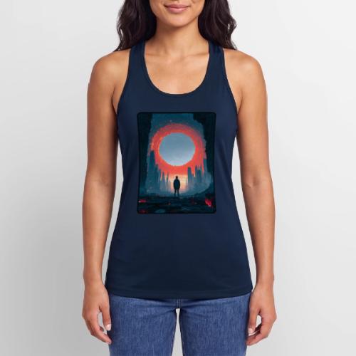 Cosmic Portal Future City Design - Women’s Performance Racerback Tank Top