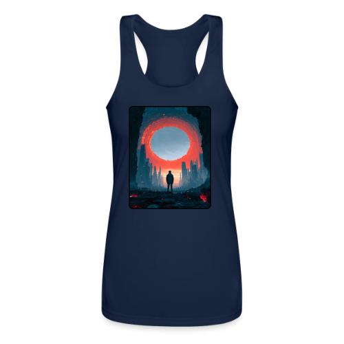 Cosmic Portal Future City Design - Women’s Performance Racerback Tank Top