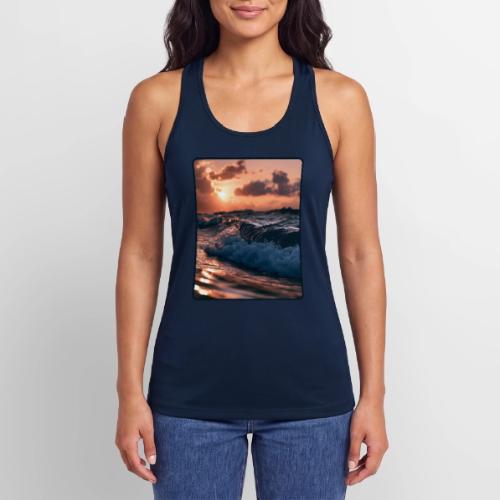 Golden Sunset Ocean Wave - Women’s Performance Racerback Tank Top