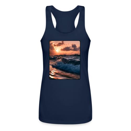 Golden Sunset Ocean Wave - Women’s Performance Racerback Tank Top