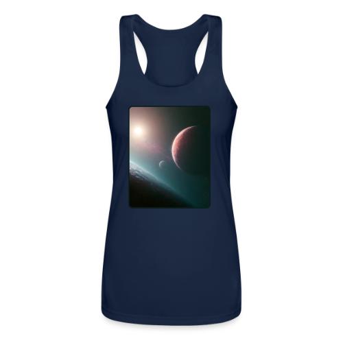 Deep Space Planet Horizon Art - Women’s Performance Racerback Tank Top