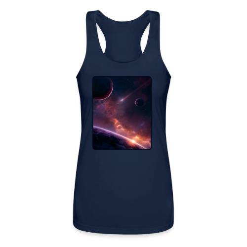 Cosmic Sunset Nebula Space Art - Women’s Performance Racerback Tank Top