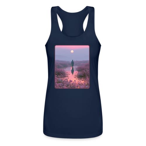 Ethereal Sunset Flower Field Art - Women’s Performance Racerback Tank Top