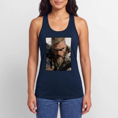 Fierce Viking Warrior Portrait - Women’s Performance Racerback Tank Top