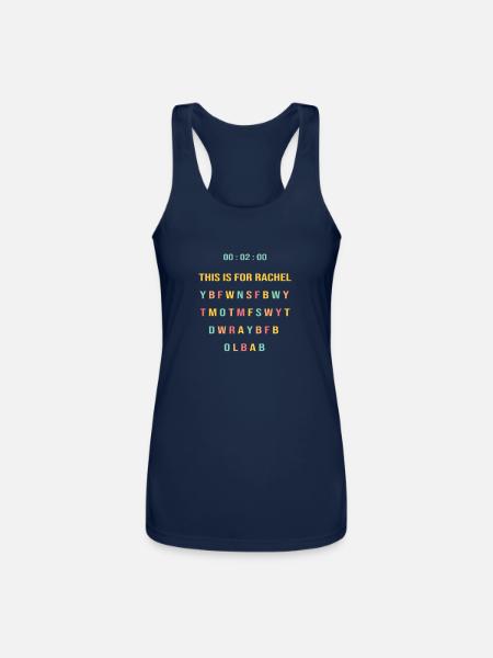 This Is For Rachel Colorful Lettering - Women’s Performance Racerback Tank Top - navy