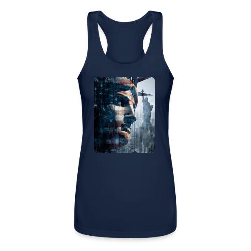 USA: Liberty in Three Visions - Women’s Performance Racerback Tank Top