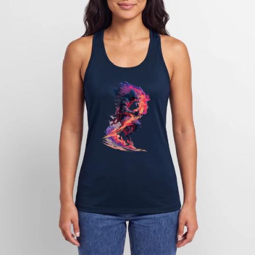 Flaming Ninja Warrior Fantasy Design - Women’s Performance Racerback Tank Top