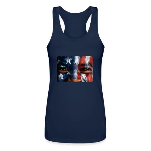USA: Three Panels of Pride - Women’s Performance Racerback Tank Top