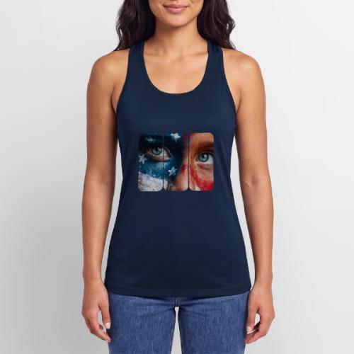 USA: Star-Spangled Glance - Women’s Performance Racerback Tank Top