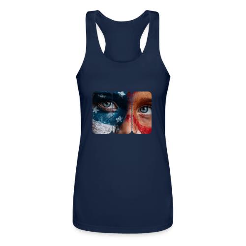 USA: Star-Spangled Glance - Women’s Performance Racerback Tank Top