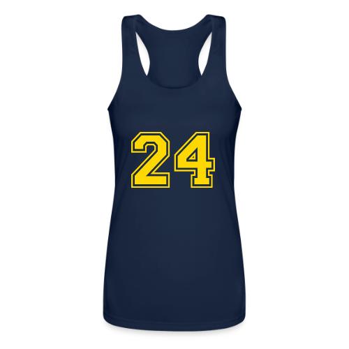 Number 24 in a classic athletic collegiate font - Women’s Performance Racerback Tank Top