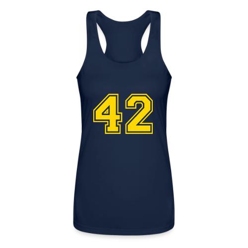 Number 42 in a classic athletic collegiate font - Women’s Performance Racerback Tank Top