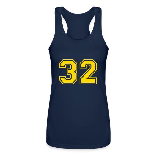 Number 32 in a classic athletic collegiate font - Women’s Performance Racerback Tank Top
