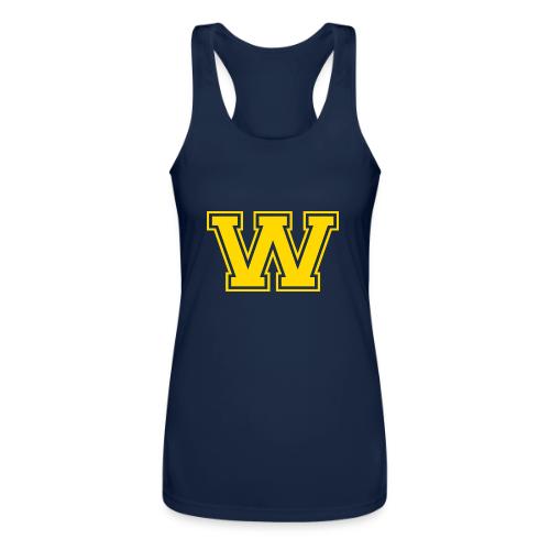 Letter W – Capital Athletic Alphabet Monogram - Women’s Performance Racerback Tank Top