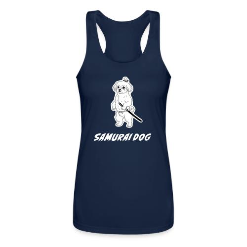 Samurai Maltese Katana Warrior Dog Tee - Women’s Performance Racerback Tank Top