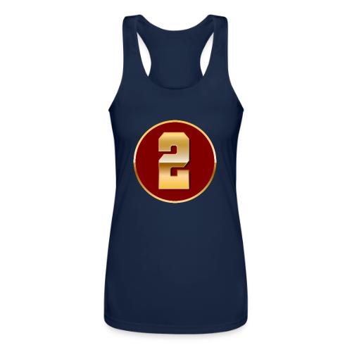 Number 2 in Gold Varsity Font - Women’s Performance Racerback Tank Top