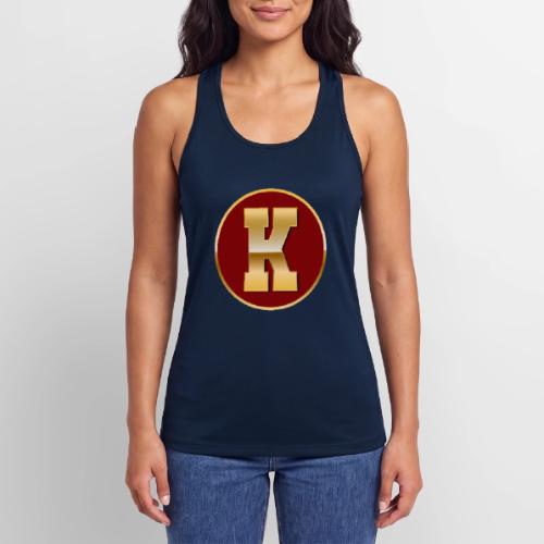 Letter K – Capital Varsity Alphabet Monogram - Women’s Performance Racerback Tank Top