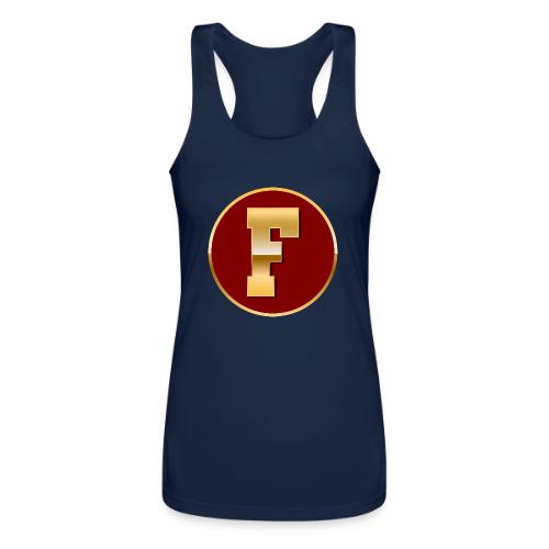 Letter F – Capital Varsity Alphabet Monogram - Women’s Performance Racerback Tank Top