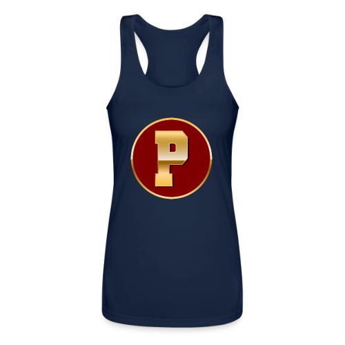 Letter P – Capital Varsity Alphabet Monogram - Women’s Performance Racerback Tank Top