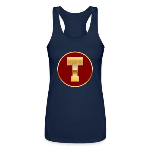 Letter T – Capital Varsity Alphabet Monogram - Women’s Performance Racerback Tank Top