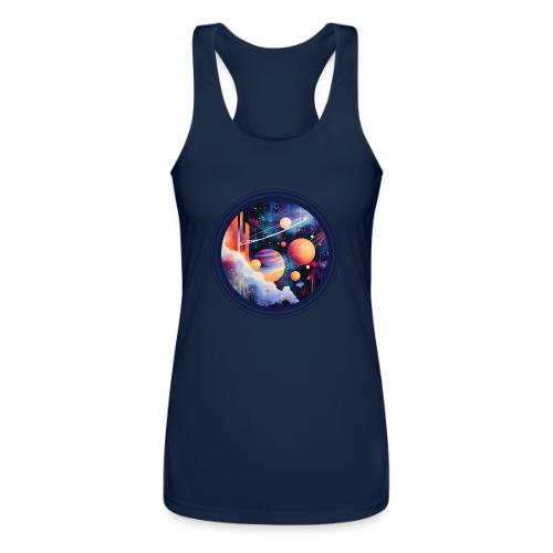 Floating Planetscape - Women’s Performance Racerback Tank Top