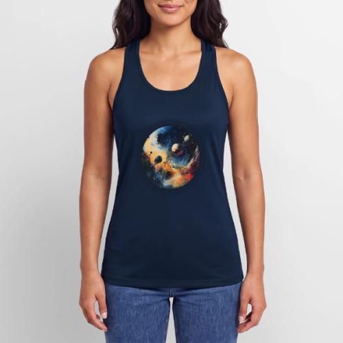 Chaotic Color Planets - Women’s Performance Racerback Tank Top