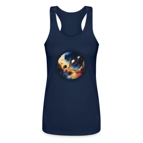 Chaotic Color Planets - Women’s Performance Racerback Tank Top