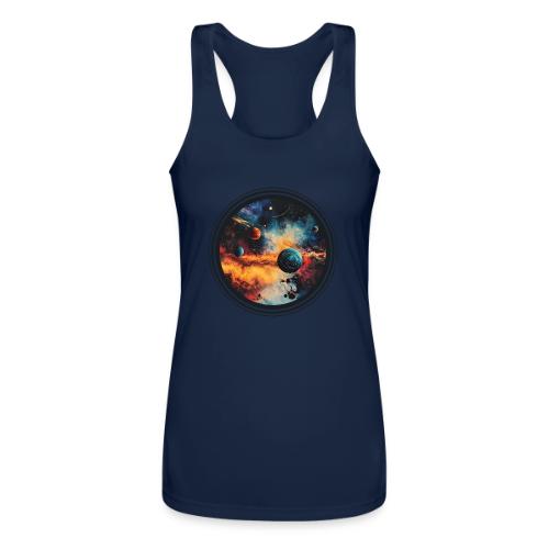 Cosmic Brush Planets - Women’s Performance Racerback Tank Top